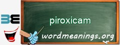 WordMeaning blackboard for piroxicam